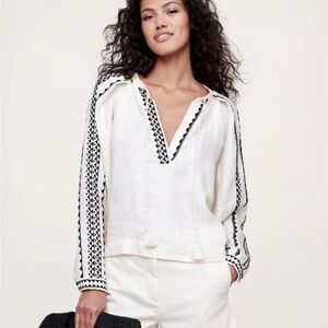 Elegant White and Black Women's Top